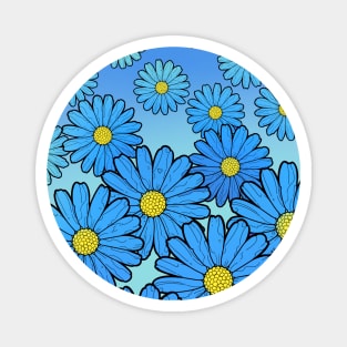 blue daisy marguerite Magnet